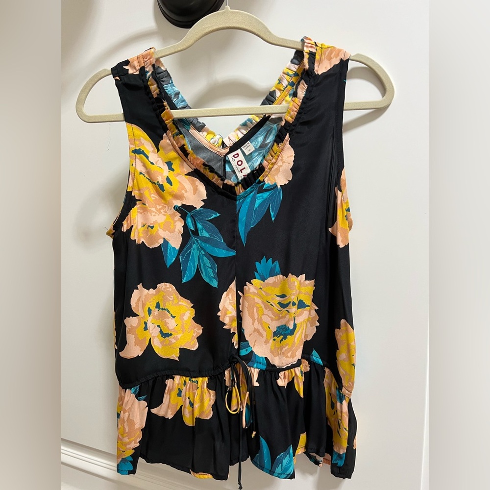 Anthropologie 100%Silk Dolan Floral Tank Top